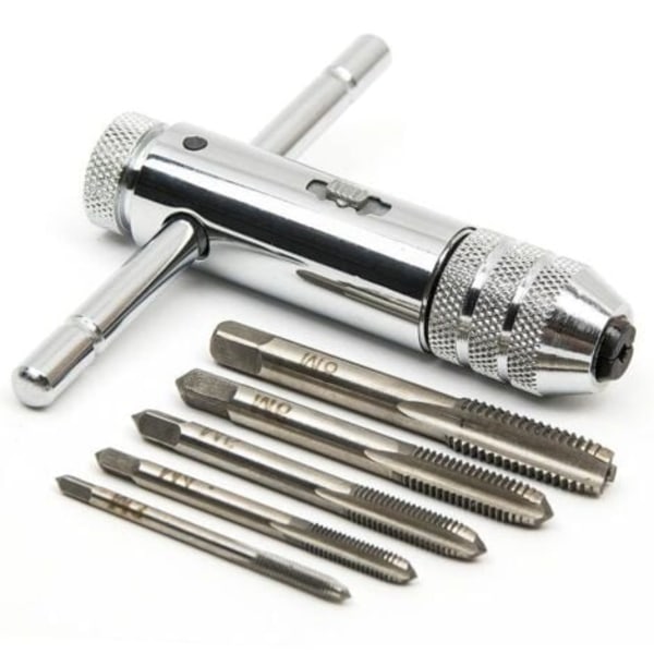 #QD#Håndkraner - Metriske kraner - Tapper og gjengesnitt - M3 M4 M5 M6 M8 Tapper - Gjengekraner - med vendbar skrallekranholder