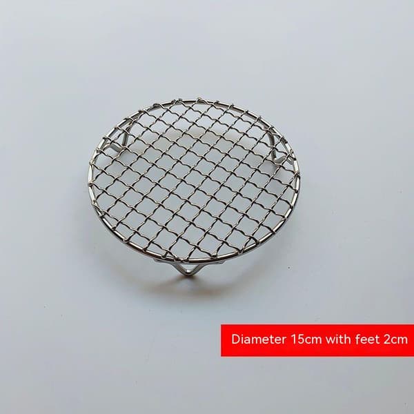 (diameter 15 centimeter) Kogegrillrist, udendørs rund BBQ bålgrill, campingkogegrej