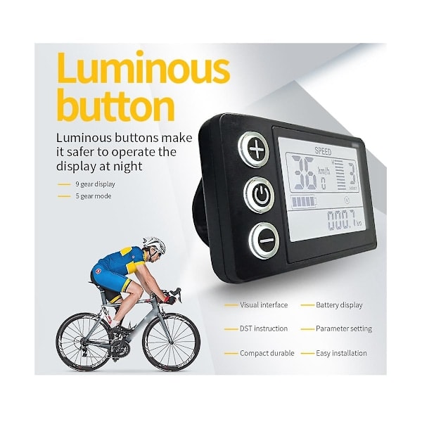 24V 36V 48V 60V Vattentät LCD-display S866 Kontrollpanel Instrumentbräda Elcykel Display För El
