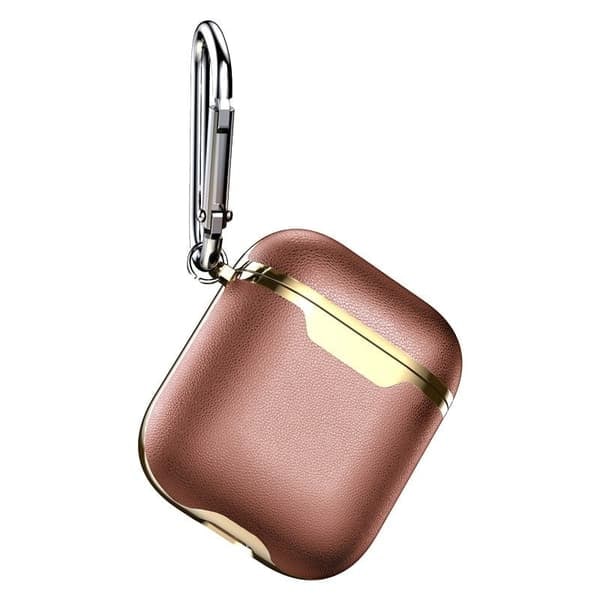 /QD/Beskyttelsesetui til AirPods-Etui - Brun / Guld