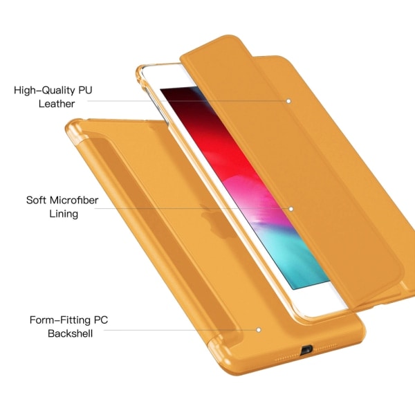 [QD] Smart Case kompatibel med iPad Air 3 10.5 \", Gjennomsiktig Matt Bakside Magnetisk Deksel med Auto Sleep/Wake-oransje