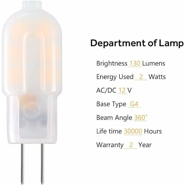 QD-G4 LED-lampa, 5-pack 15W motsvarande halogenlampor, Economy G4