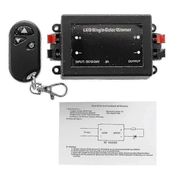 12V Enkel LED Dimmer + RF Fjernkontroll