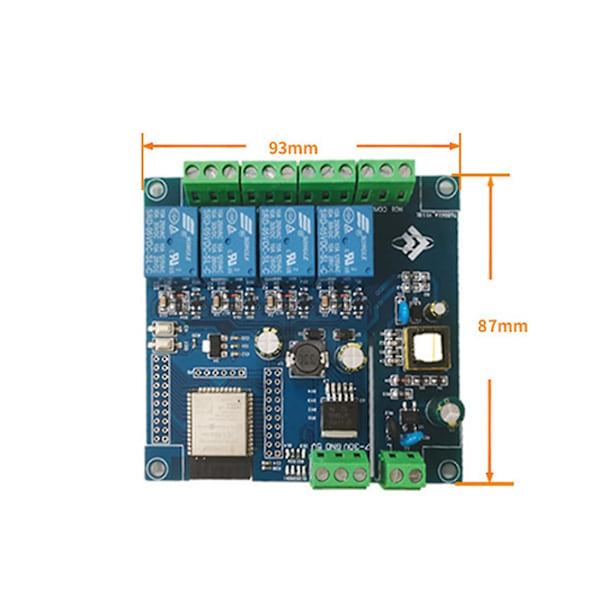 AC 220V/DC 5-30V Virtalähde ESP32 WIFI Bluetooth BLE Nelisuuntainen Relemoduuli ESP32-WROOM Kehityskortti 1/O Portti