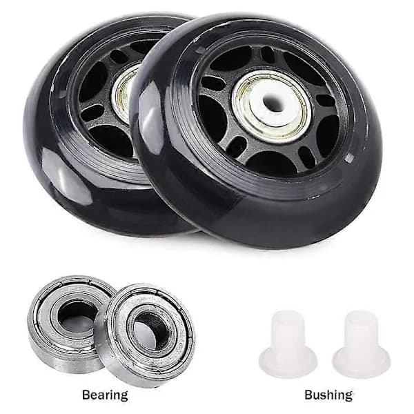 4-pak Inline Skate Hjul Indendørs/Udendørs Erstatningshjul med Lejer 70mm, Sort