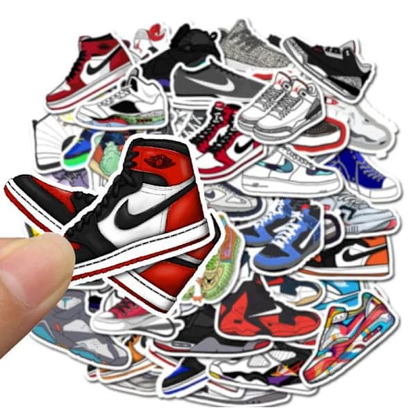 50 st Jordan Sneaker Tide Skor Dekaler Vattentäta för Laptop