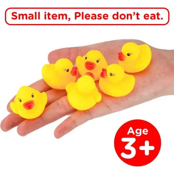 Mini badeleker i gummiand, flytende pipende ender for barn, babyshower, bursdagsfest, 50-pakning gul
