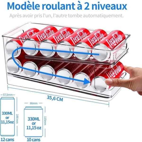 /QD/Rullalaatikko Säilytys Jääkaappi Olut Tölkki Järjestää Limu Juoma Jääkaappi Keittiön Kaappi Ruokakomero 330ml Tölkki