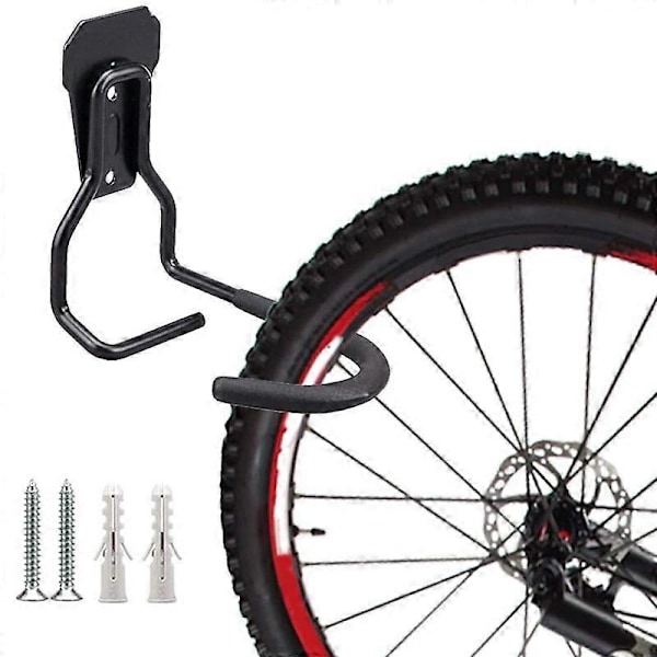 2 st cykelkrokar väggmonterade rackhållare, vertikal cykelupphängningsställ för garagevägg