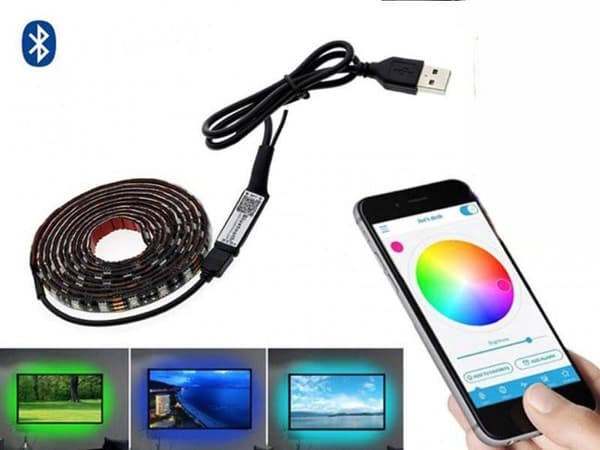 Flexibel 5m RGB LED-slinga / Ljusslinga / LED-Strip Bluetooth APP multifärg multicolor