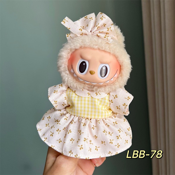 17 cm Generation Blind Box Labubu -nuken vaatteet, sarjakuvatyylinen Labubu-riipus, vaihto-urheilu- ja vapaa-ajanpuku, vain vaatteet Lbb-78