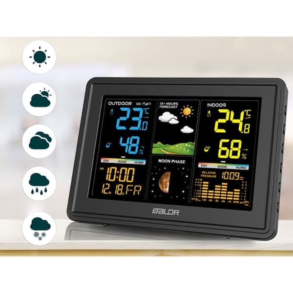 Værstasjon med display BD-907 svart