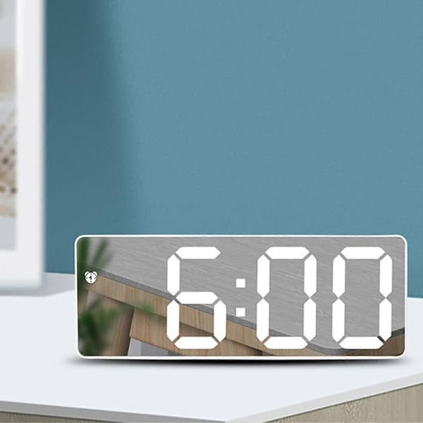 LED Electronic Alarm Clock with Dual Power Supply and Voice Control - Simple Style Clock with Date, Time, Temperature, and Snooze Function Green