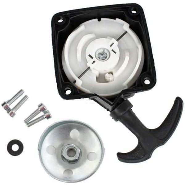QQU-Startmotor och Startplatta för Röjsåg Borrpump 2-takt 30cc till 50cc Centrumavstånd 67mm