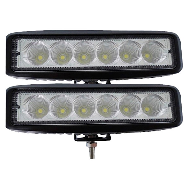 Led x2 18w 12 - 24V arbeidslys -  baklys mini ledramp Flood Black Svart