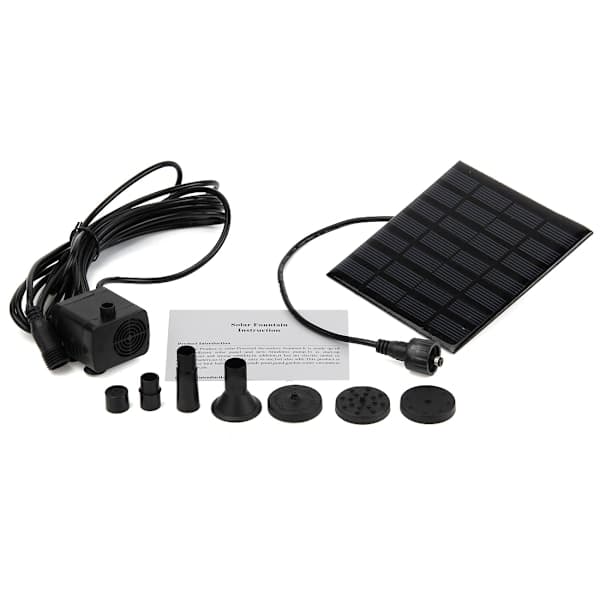 Solcelledrevet vannpumpe med fontenefunksjon – 16 cm panel