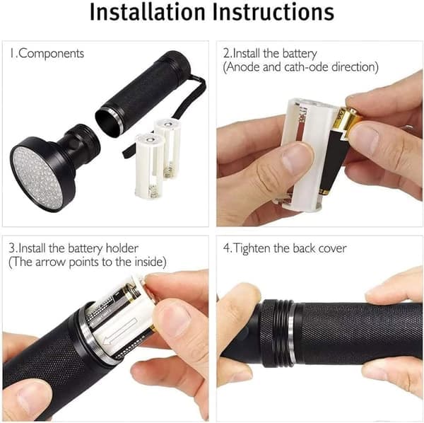 UV-taskulamppu - Tehokas 100 LED-taskulamppu
