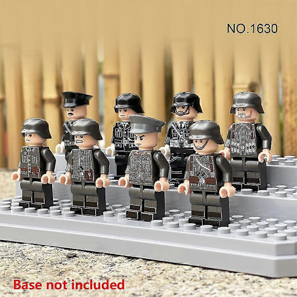 QU/8 stk Militær Montering Leker Tyske Soldater Monterte Minifigurer