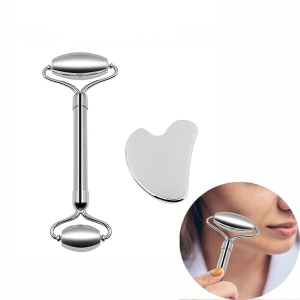 Gua Sha Sæt Ansigts Skønhedsværktøjer Ansigtsrulle Hudmassager_qq