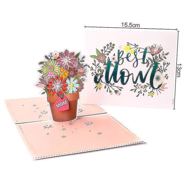 Ny trend 3d Mors dag dyker upp kort Vackra blommor Kort Jubileumspresentkort Tack gratulationskort till mor C