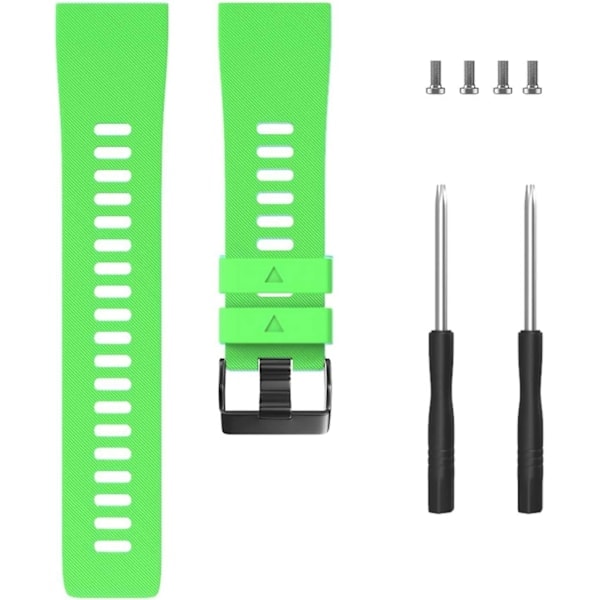 [QD] Mykt silikon erstatningsarmbånd for Garmin Forerunner 35 Smart Watch, passer 5,11-9,05 tommer (130-230 mm) håndledd Grønn