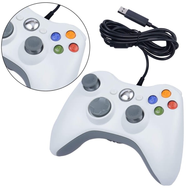 Kabelansluten Game Controller Dator Gamepad, Xbox 360 Controller, kompatibel med Microsoft Xbox 360 och