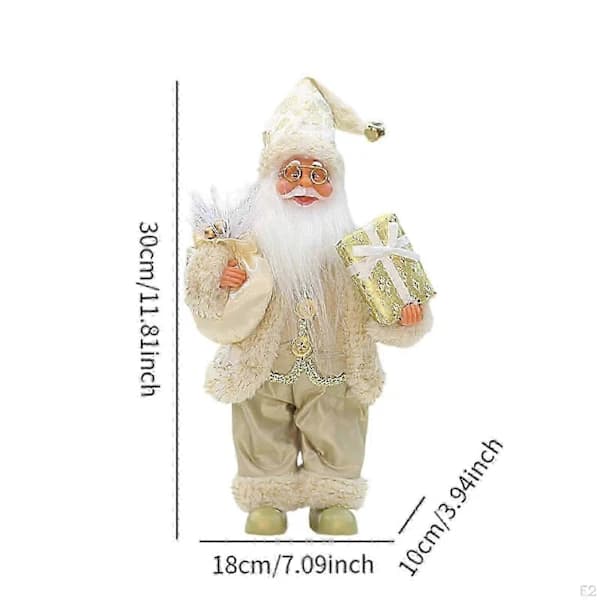 Stående Julemand 30 cm Samlerobjekt Ornament Figur Sød til hvid