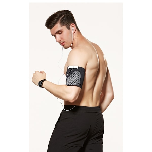 [QD] Universellt sportarmband för alla mobiltelefoner. Telefonarmband för löpning, fitness och gymträning. Passar telefoner upp till 7 \" rosa garn M