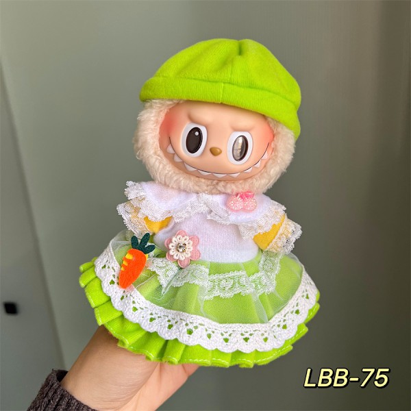 17 cm Generation Blind Box Labubu -nuken vaatteet, sarjakuvatyylinen Labubu-riipus, vaihto-urheilu- ja vapaa-ajanpuku, vain vaatteet Lbb-75