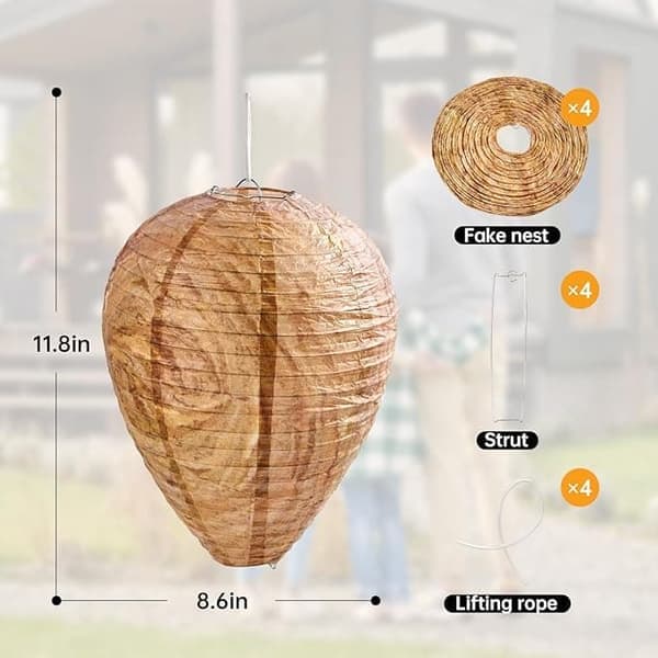 4 st Getingfällor giftfritt lockbete av papper, avskräckande för bin - Getingbo