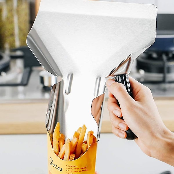 Pommes Frites-Skopa, Tykkere Pommes Frites Holdbar Rustfrit Stål, Pose Skopa