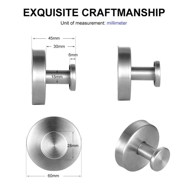 Kroker med sugekopp, 2-pakning sølv Silver 154