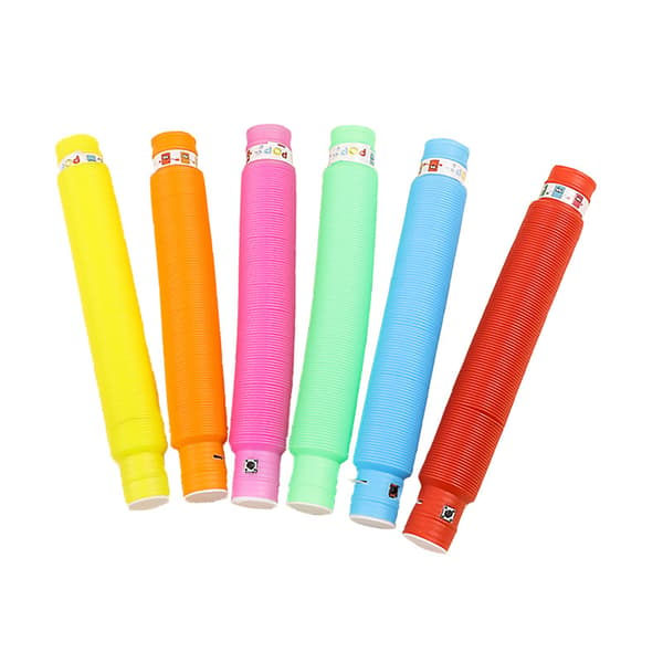 \"QD\" 12 ST Mini Pop Tubes Sensoriske Leker, Lysende Pop Tube, LED Light Up