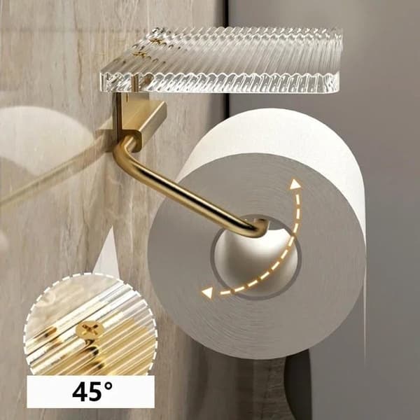 Toiletpapirholder, Badeværelsestissueholder, Akrylpanel, Rustbestandig, Pladsbesparende