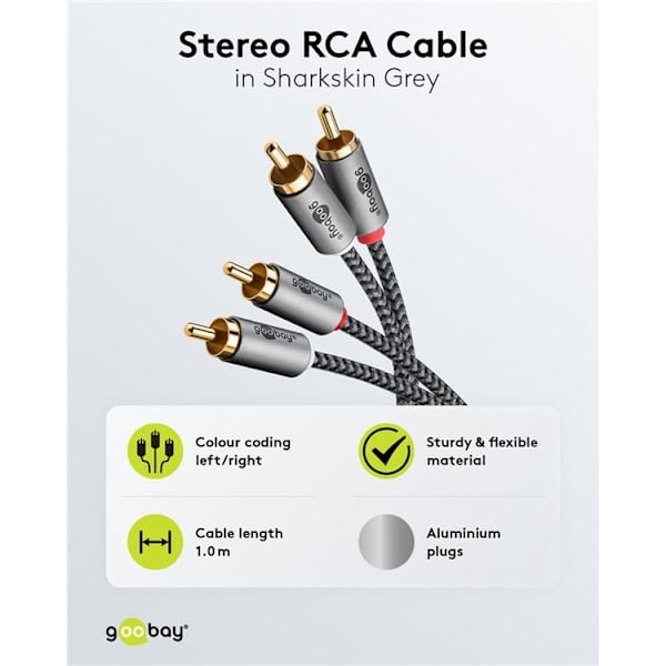 Stereo RCA-kabel, 1 m_qq