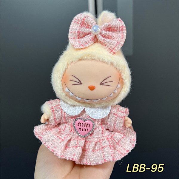 Labubu-nukkejen vaatteet, luova Kawaii-sarjakuvahirviö Cosplay-vauvan lelut, värikäs neulepusero, käsintehdyt asusteet