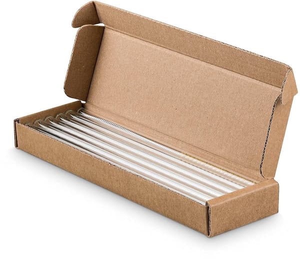 Glasstrån Återanvändbara, 12-pack, 20 cm, Tål Diskmaskin