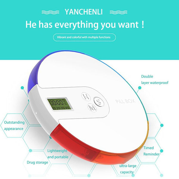Secure Locked Automatic Pill Dispenser, Personal Portable Electronic Medicine Organizer, Smart Timer Pill Reminder for Accurate Dosing