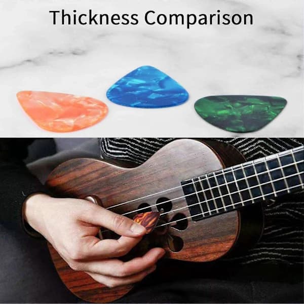 Guitar Pick Kit with Storage Box - 10 Celluloid Picks + 6 Finger Picks + 2 Thumb Picks