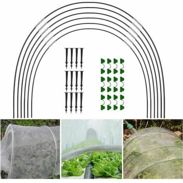 QQU-18 stk. Drivhustunneler, Højbedsdrivhus, Drivhustunneler, Plantetunneler til dyrkning, Støttehuse til havearbejde, Fiberglasramme til haver 2