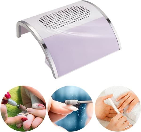 Nail Dust Collector for Manicures - Efficient Suction System and Dust Collector, 25.8x24x10cm