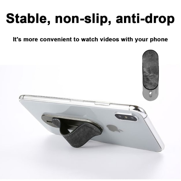 [QD] Push-pull mobiltelefon ringholder - sort