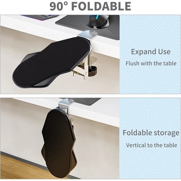 Ergonomiskt Armstöd för Skrivbord, 180° Roterbart Handledsstöd, E