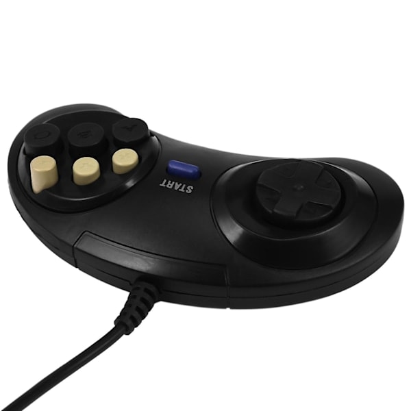 \"QD\" Klassinen Retro 6-painikkeinen Langallinen Peliohjain Joystick Joypad MD2 PC Drive -pelaamiseen