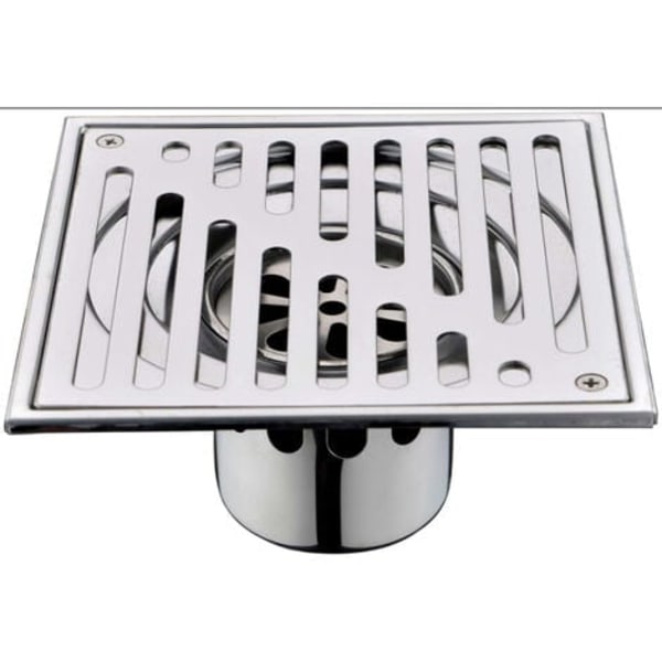 #QD# Gulvsluk i rustfritt stål, luktfritt firkantet baderomsavløp, dusjavløp med stor kaliber, 150 x 150 mm