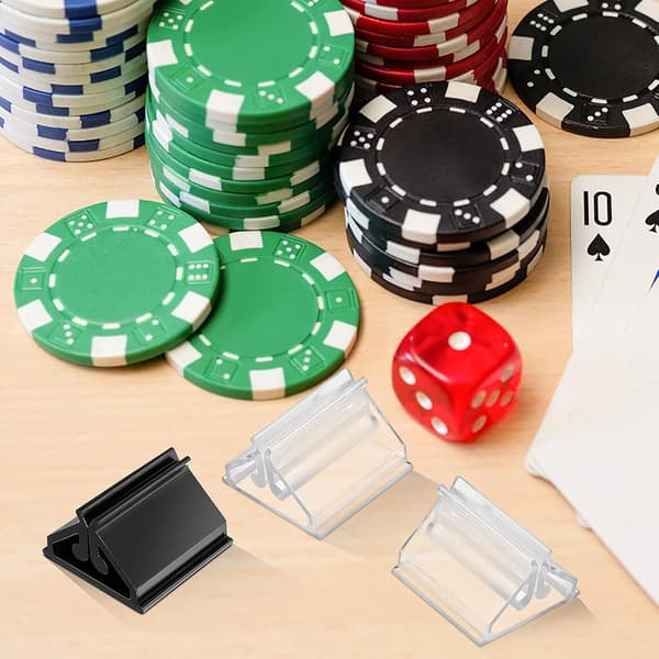 24 Pieces Plastic Playing Card Holders, Clear Playing Card Holders, Playing Card Holders, Board Game Pieces, Board Game Marker Stands