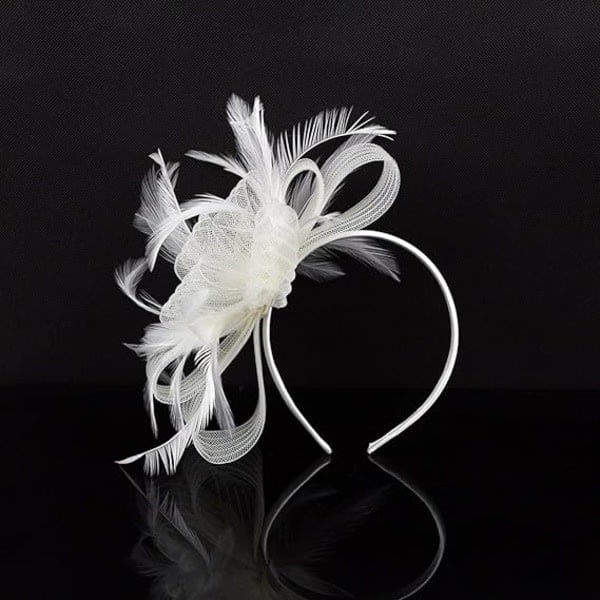 Damhatt Fascinator Blomma Fascinator Bröllop Fascinator Hårband Fjäder Bröllopshår Smycke Huvudbonad Hatt Bowler Mini Topphatt Hårclips (Be...*QN