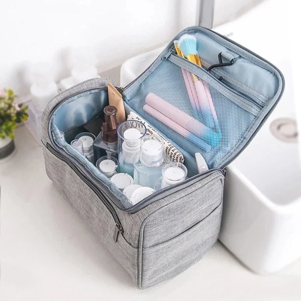 Vandtæt tilslutning til kvinder kosmetiktaske organizer makeup taske til mænd etui badeværelse toilet taske vasketøjs opbevaringsposer rose red rose red