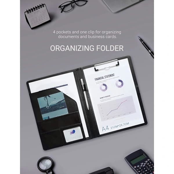 QD-Mapp A4 Klemmemappe Konferansemappe for Skriveblokk