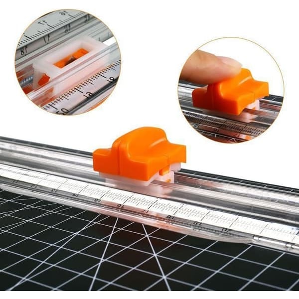/QD/A4 papirtrimmer - Professionel - 12 tommer - Sikkerhedssystem - Udskifteligt blad - Sort